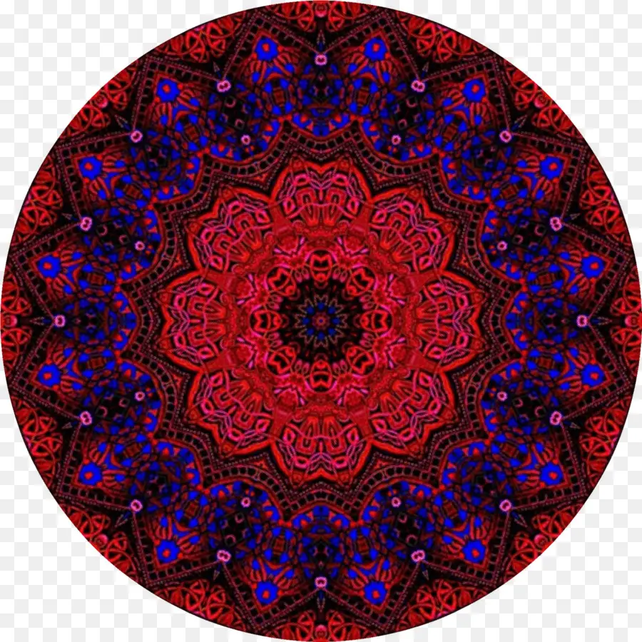 Mandala Roja Y Azul，Diseño PNG