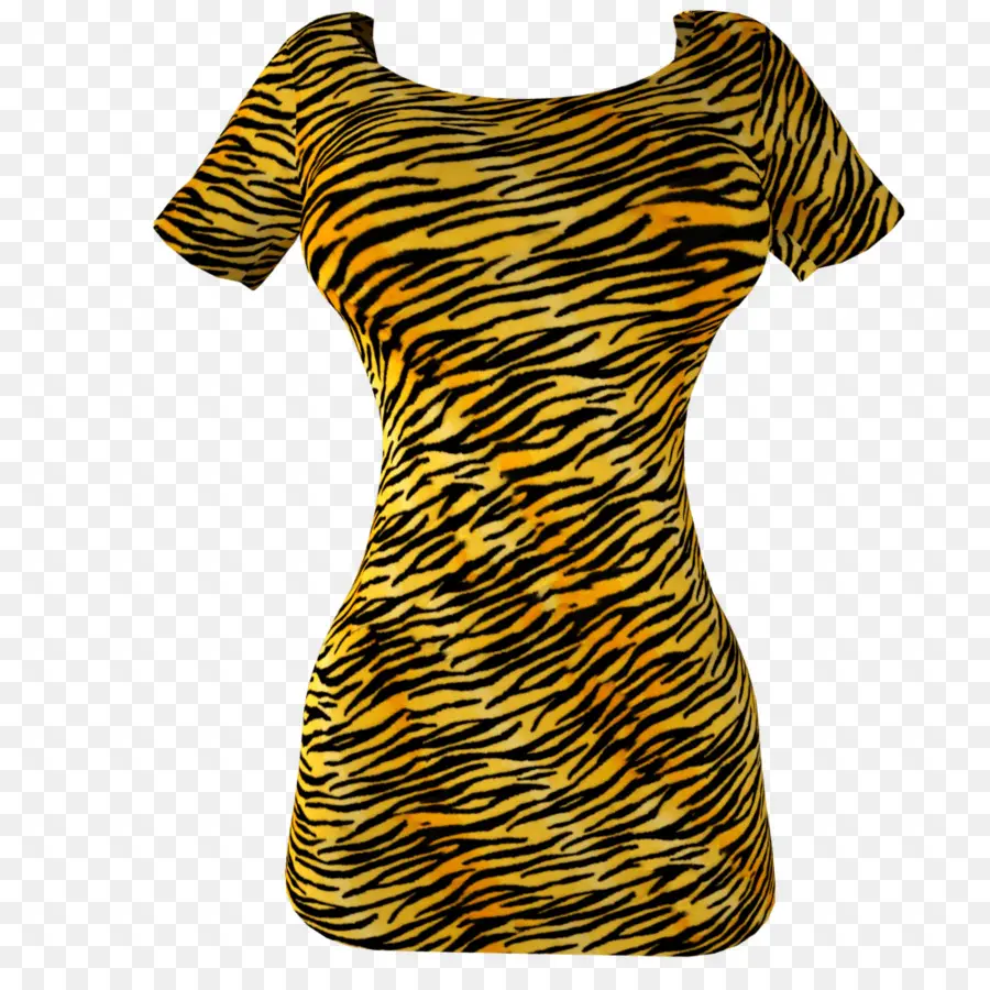 Vestido Con Estampado De Tigre，Moda PNG