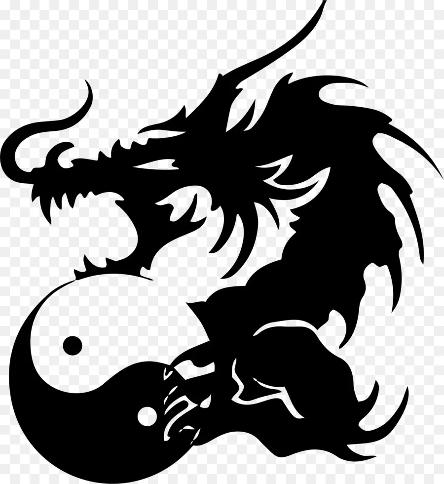 Dragón Y Yin Yang，Mítico PNG