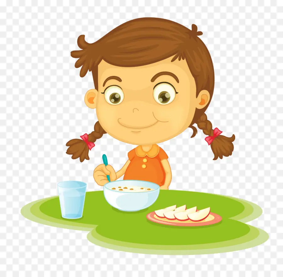 Niña Desayunando，Desayuno PNG