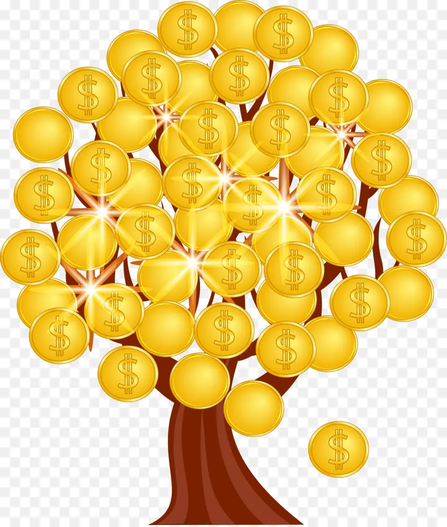 árbol Del Dinero，Monedas PNG