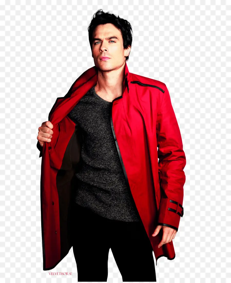 Hombre De Abrigo Rojo，Moda PNG