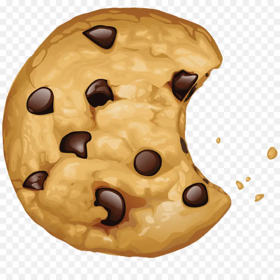 Galleta Con Chispas De Chocolate，Morder PNG