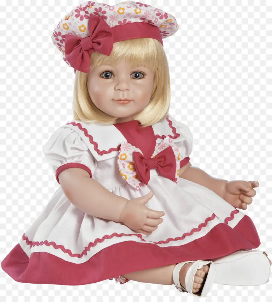 Muñeca Con Vestido Blanco Y Rojo，Juguete PNG