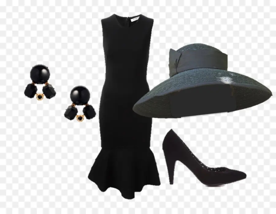 Negro De Givenchy Vestido De Audrey Hepburn，Holly Golightly PNG