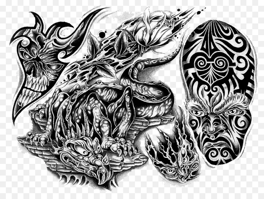 Diseños De Tatuajes，Cráneo PNG