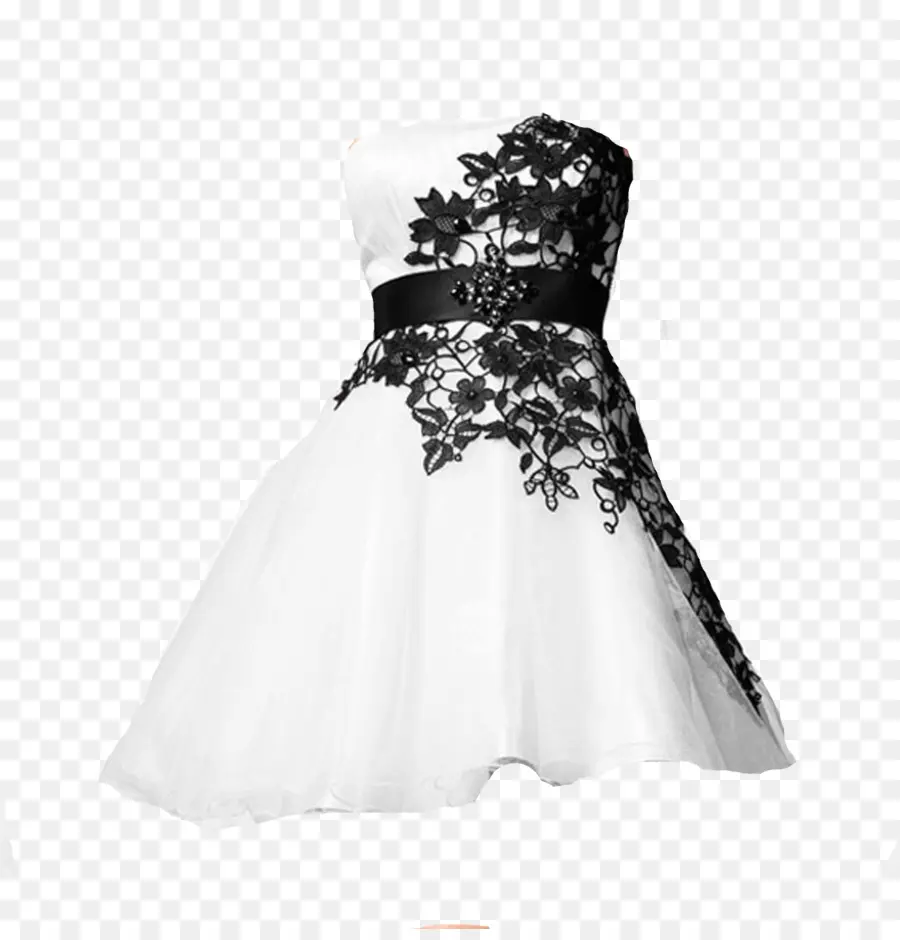 Vestido En Blanco Y Negro，Moda PNG