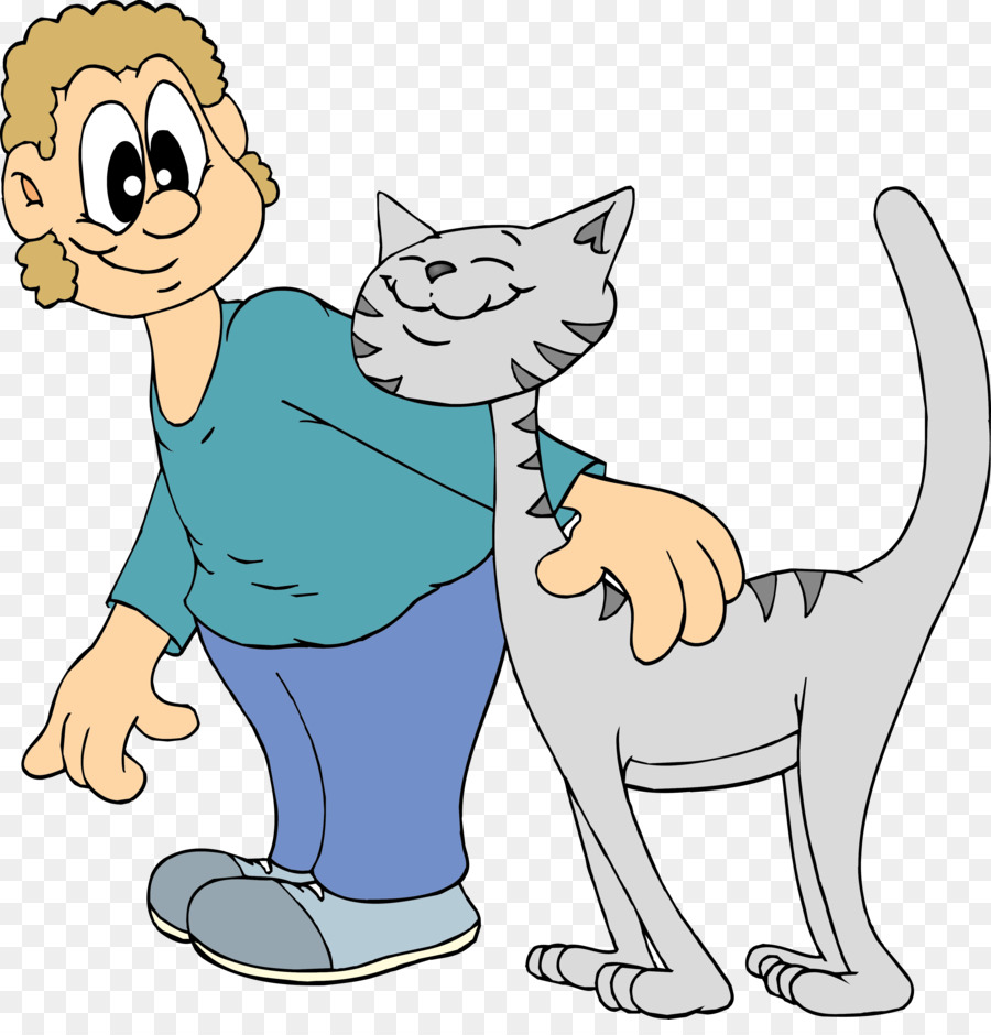 Persona De Dibujos Animados Con Gato，Mascota PNG