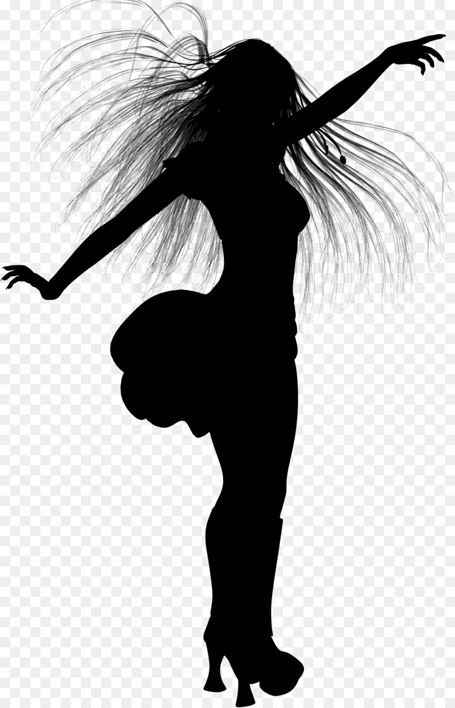 Silueta De Una Mujer Bailando，Bailar PNG