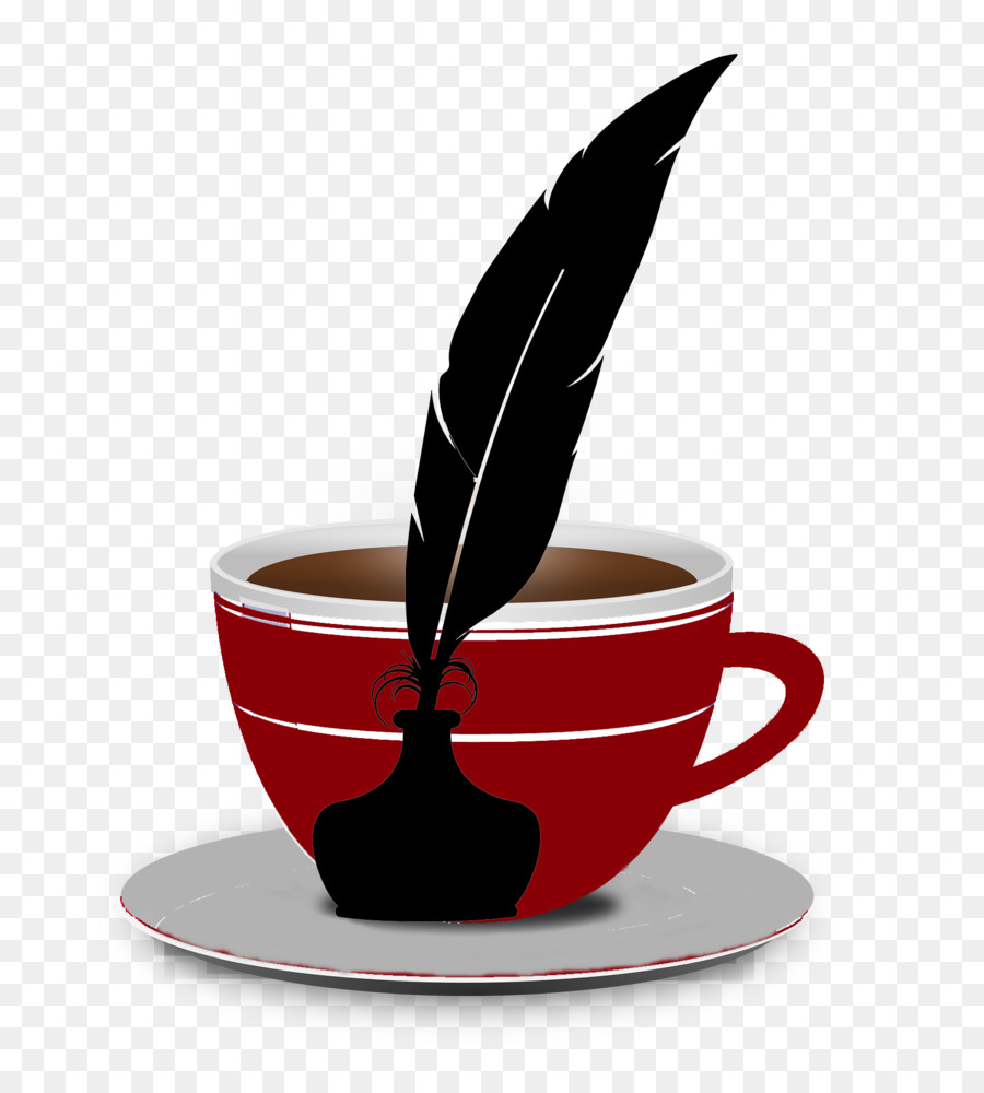 Copa Roja Con Pluma，Taza PNG