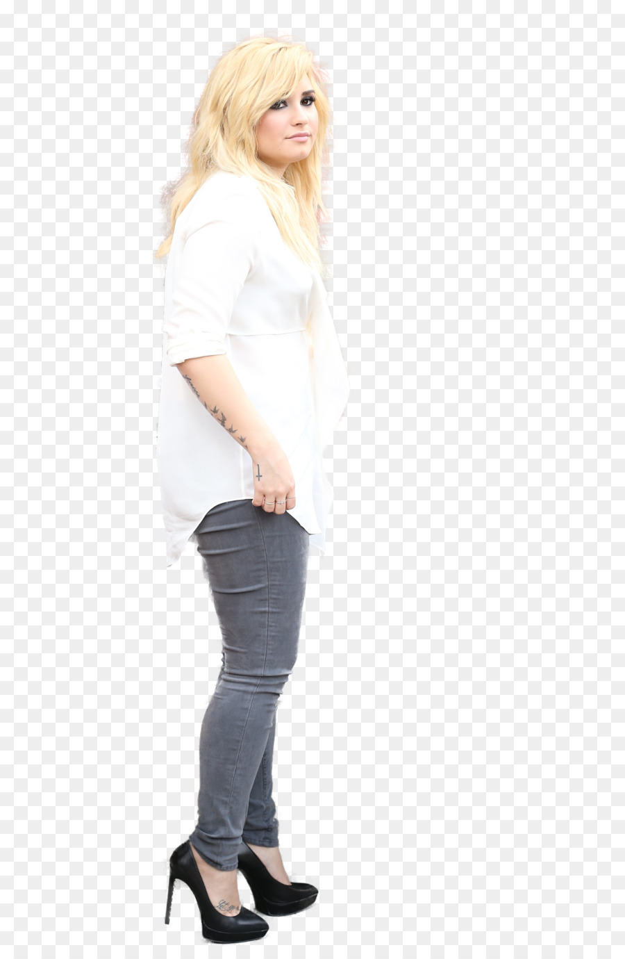 Mujer En Camisa Blanca，Moda PNG