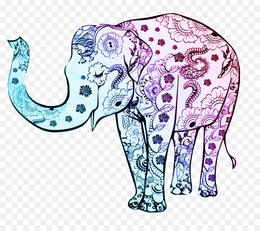 Elefante Decorativo，Estampado PNG