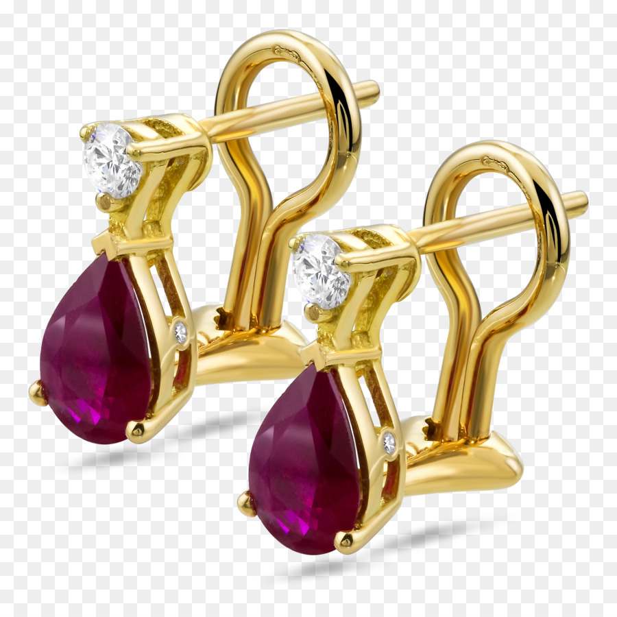 Pendientes De Oro，Rubí PNG