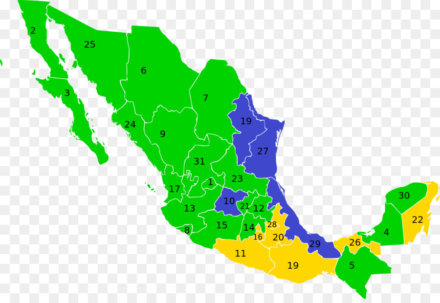 Mapa De México，Regiones PNG