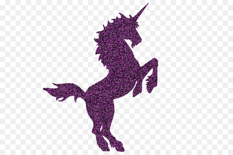 Unicornio Purpurina Púrpura，Fantasía PNG