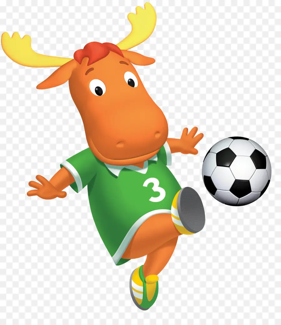 Alces De Dibujos Animados Jugando Al Fútbol，Balón De Fútbol PNG