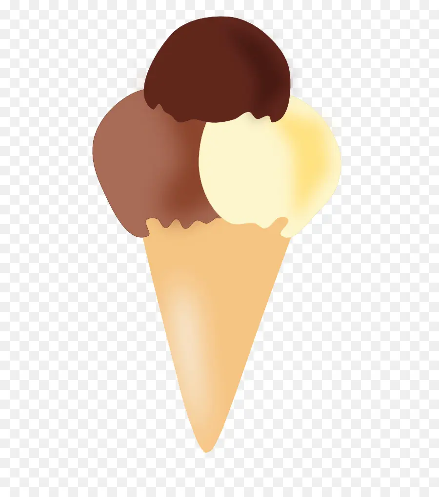 Helado De Chocolate，Cono PNG