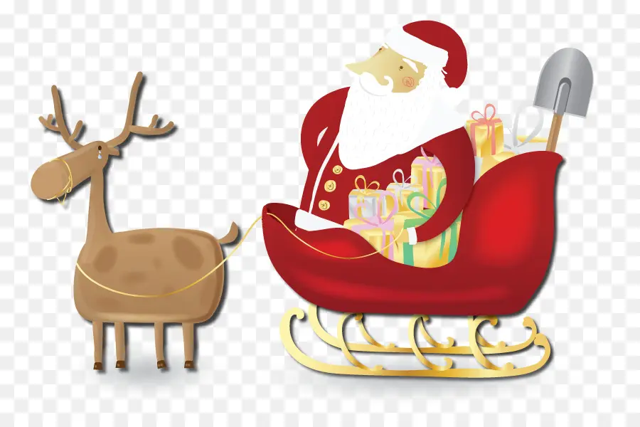 Papá Noel En Trineo，Navidad PNG