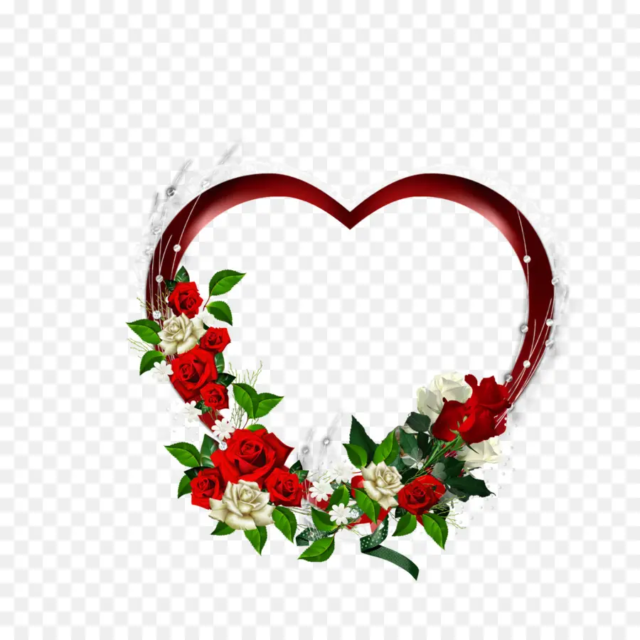 Corazón Con Flores，Corazón PNG