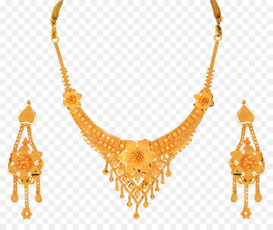 Collar Y Aretes De Oro，Oro PNG