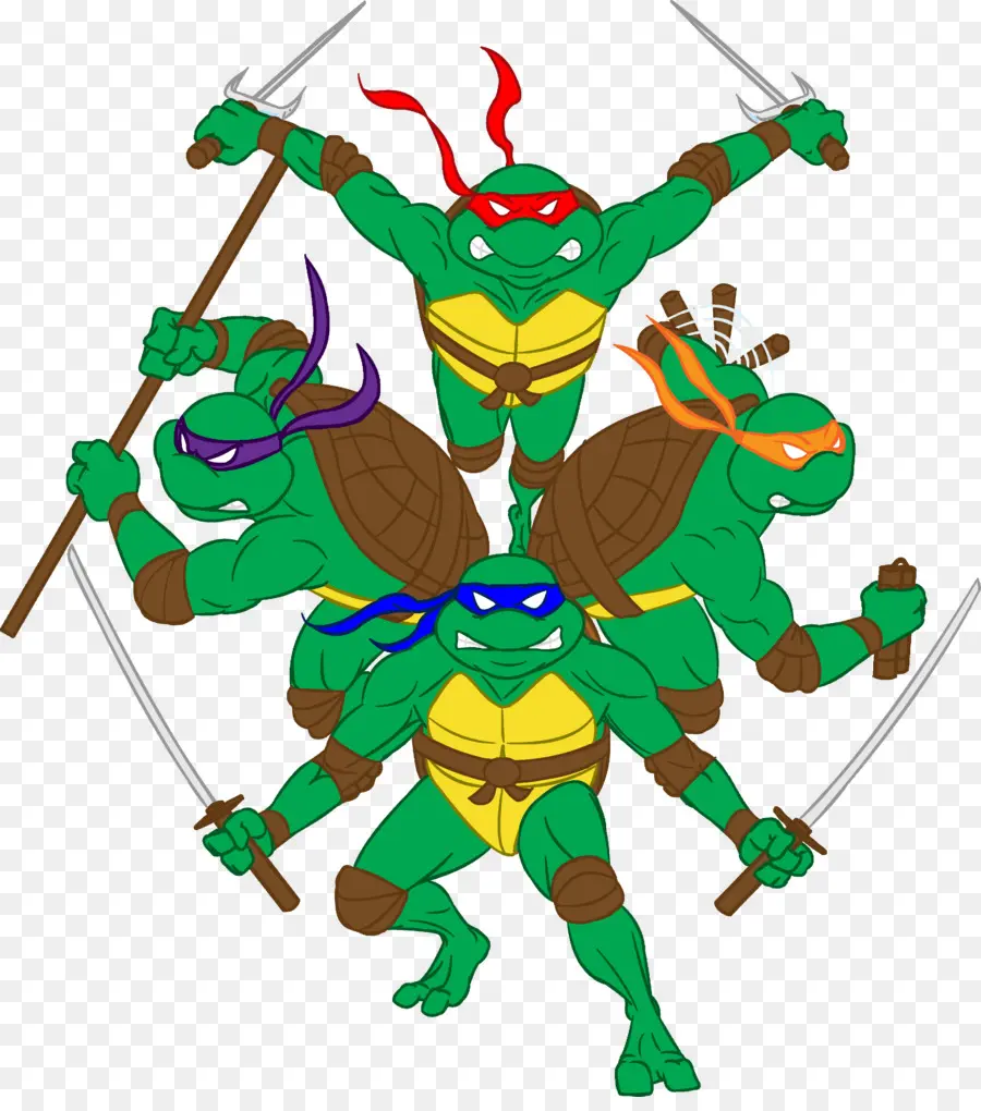 Cuatro Tortugas Verdes，Ninja PNG