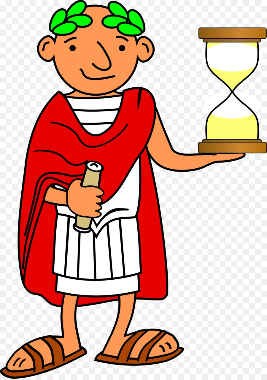 Personaje Romano Con Reloj De Arena，Histórico PNG