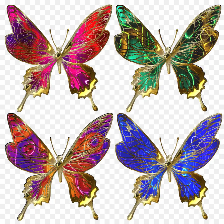 Mariposas Coloridas，Alas PNG