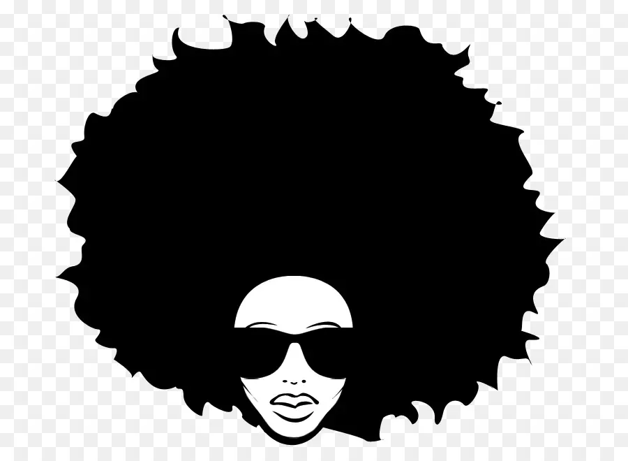 Silueta Afro，Cabello PNG