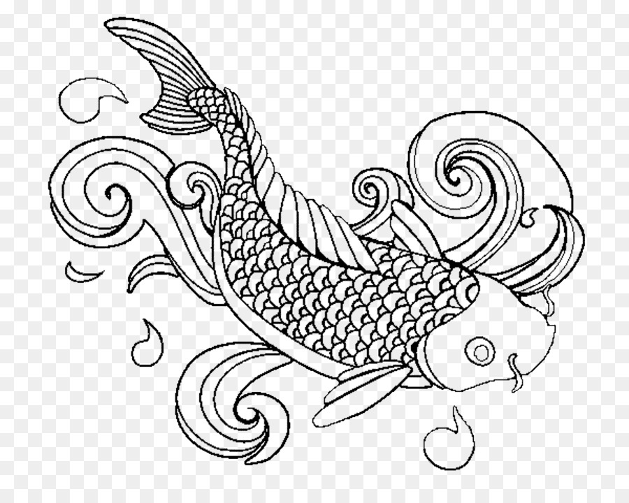 Koi，Libro De Colorear PNG