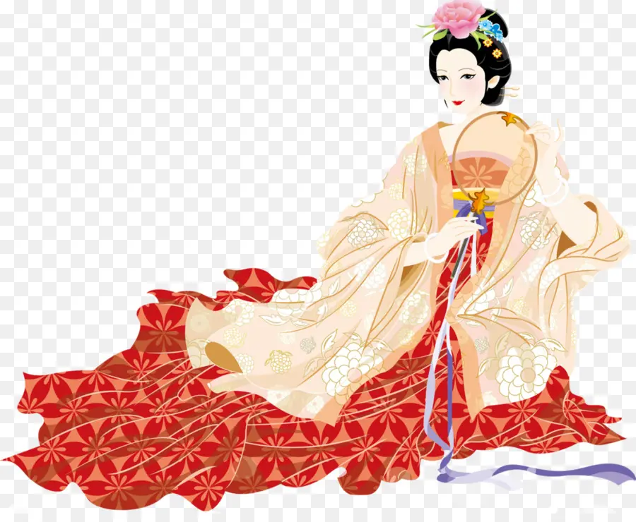 Mujer Tradicional，Kimono PNG