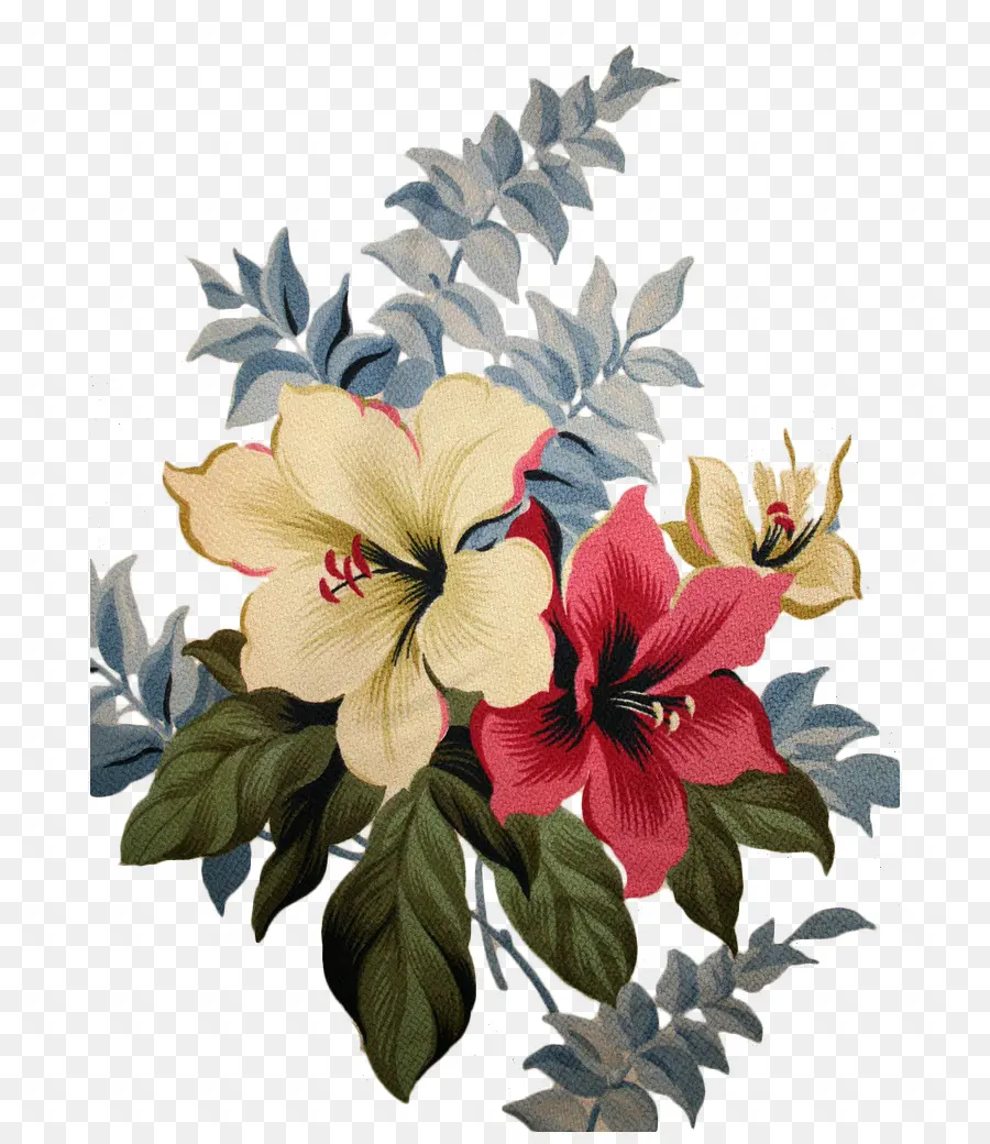 Flores De Hibisco，Hojas PNG