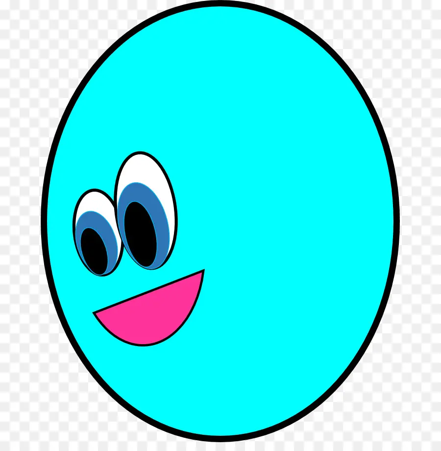 Cara Sonriente Azul，Ojos PNG