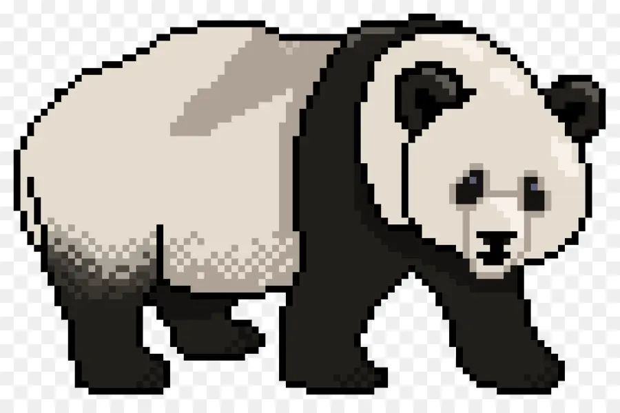 Panda Pixelado，Panda PNG