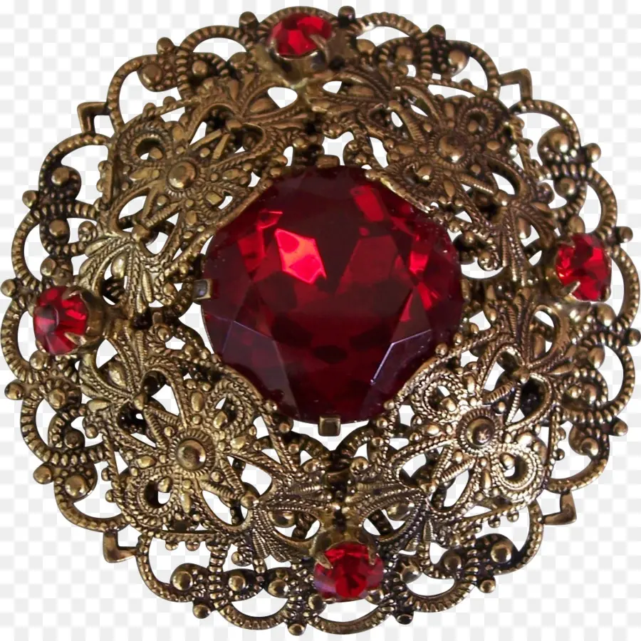 Broche De Gema Roja，Ornamento PNG