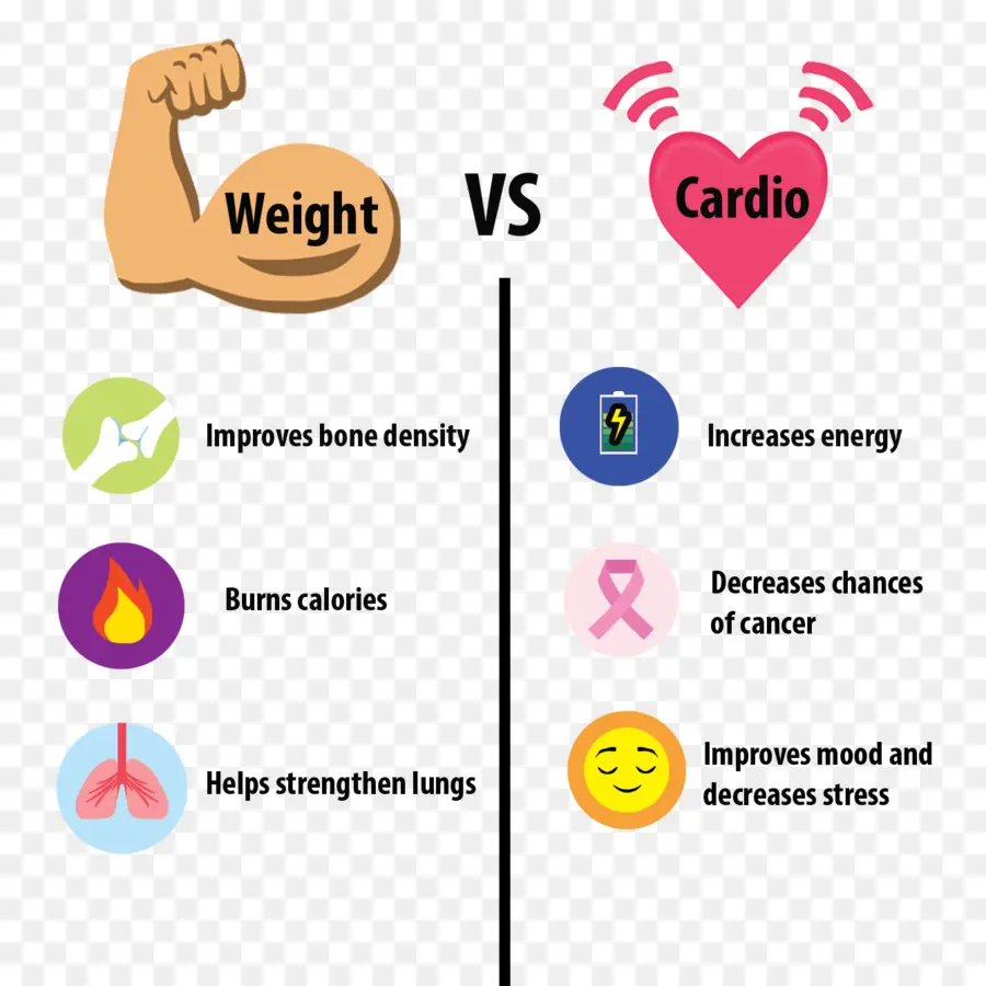 Comparación De Peso Vs Cardio，Ejercicio PNG