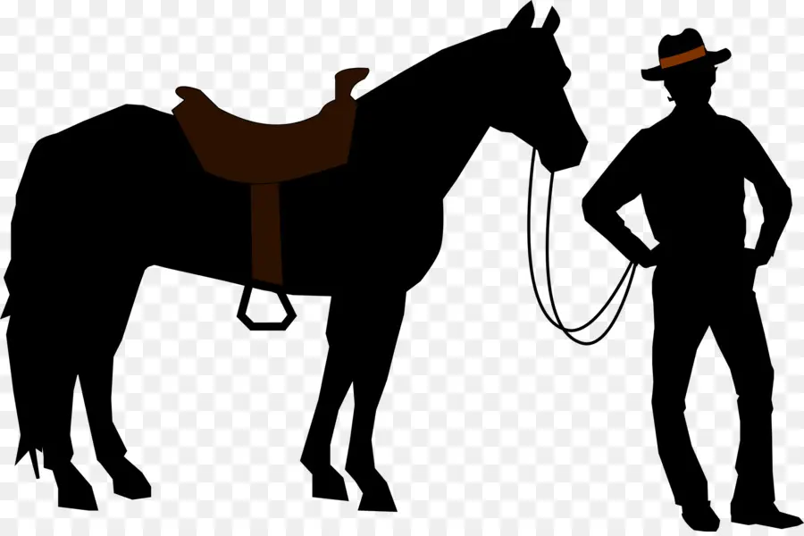 Silueta De Vaquero Y Caballo，Vaquero PNG