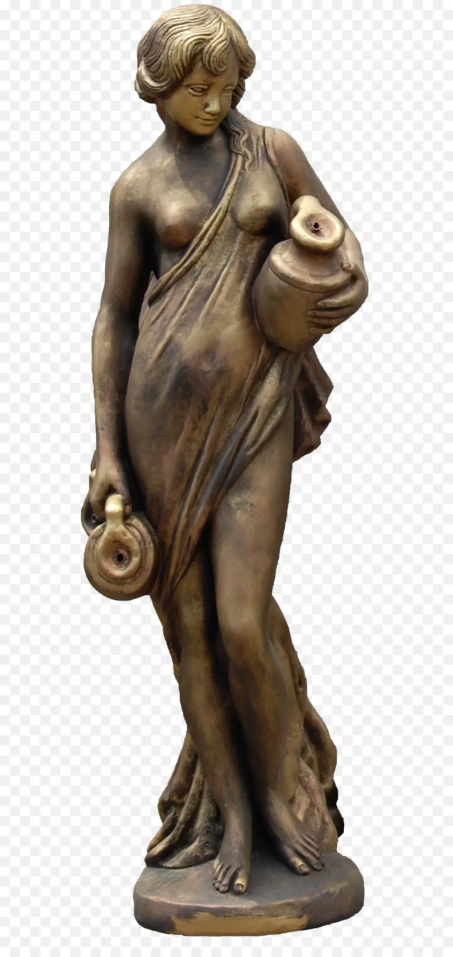 Estatua De Mujer Con Jarras，Escultura PNG