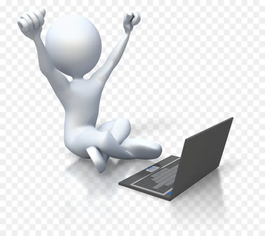 Figura Gris Con Laptop，Computadora PNG