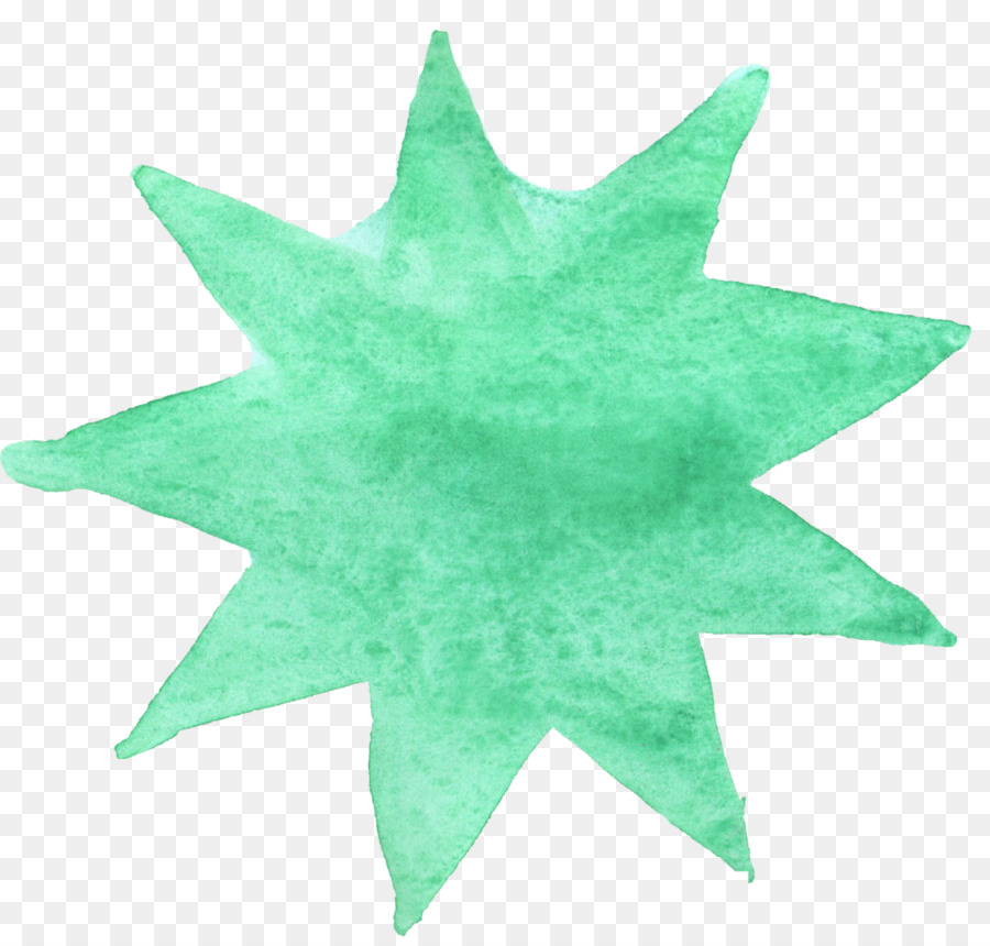 Estrella Verde，Acuarela PNG