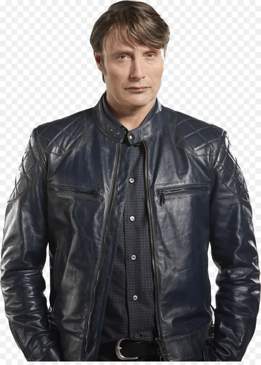 Hombre Con Chaqueta De Cuero，Chaqueta PNG