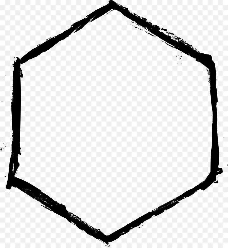 Marco Hexagonal，Negro PNG