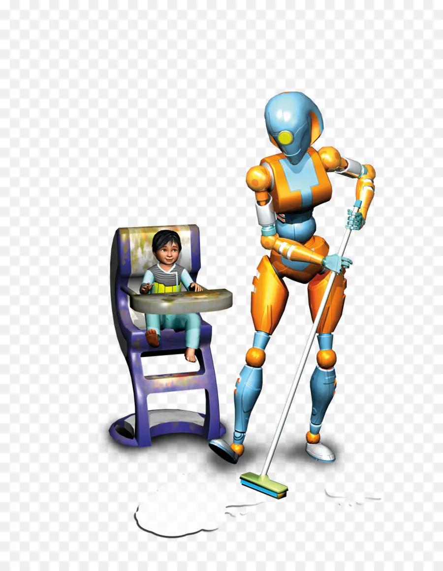 Robot Y Niño，Limpieza PNG