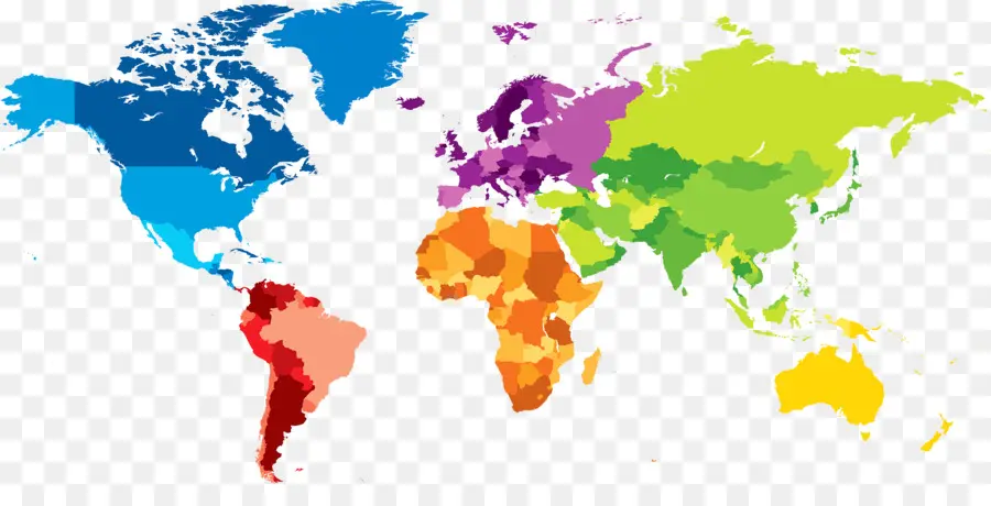 Mapa Mundial，Continentes PNG