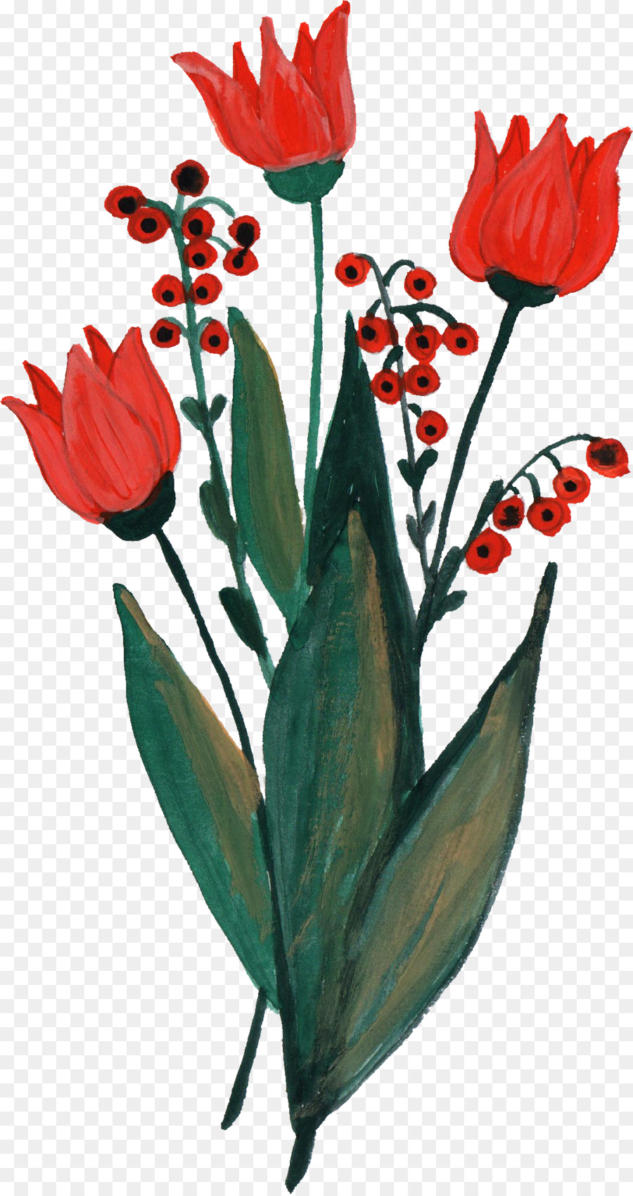 Flores Rojas，Ramo PNG