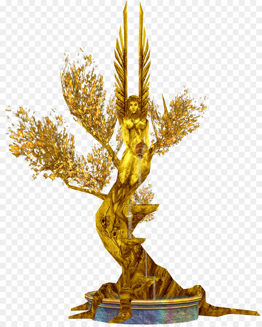 Estatua Del árbol Dorado，Oro PNG