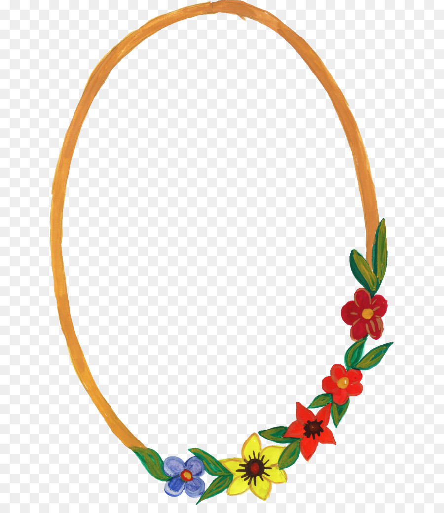 Marco Floral，Oval PNG