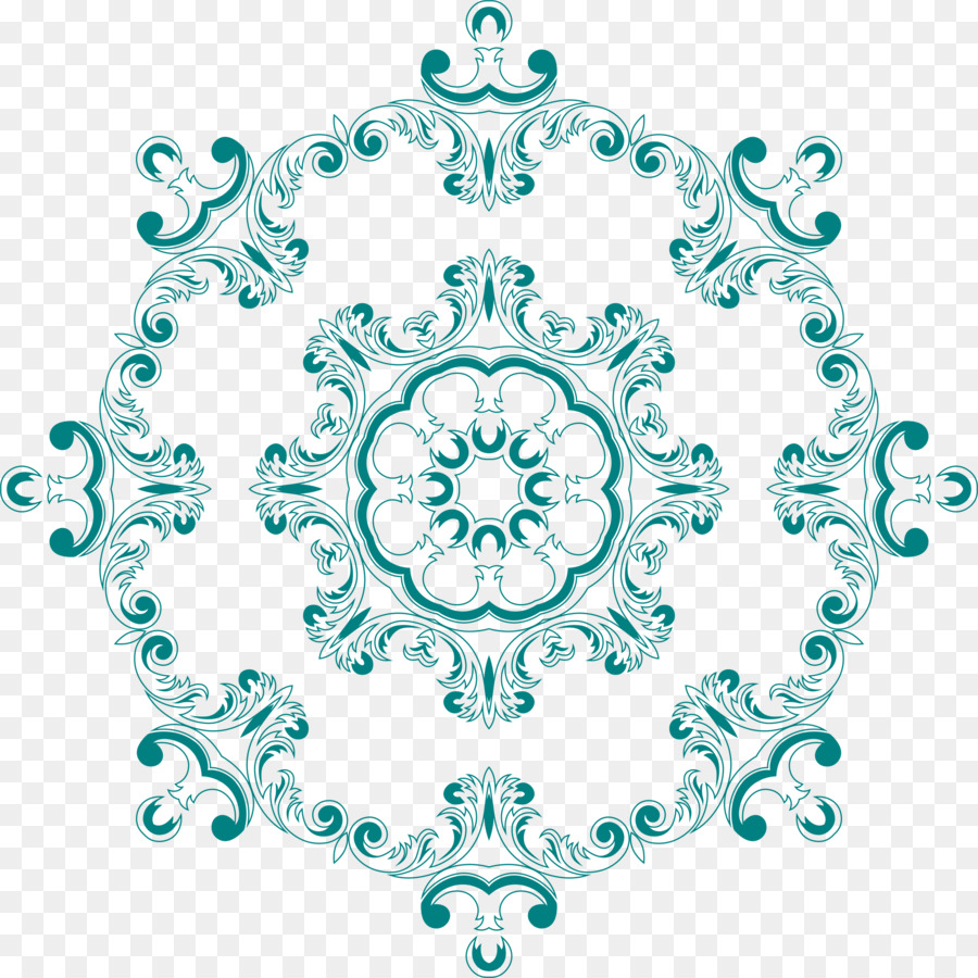 Diseño Ornamental，Azul PNG