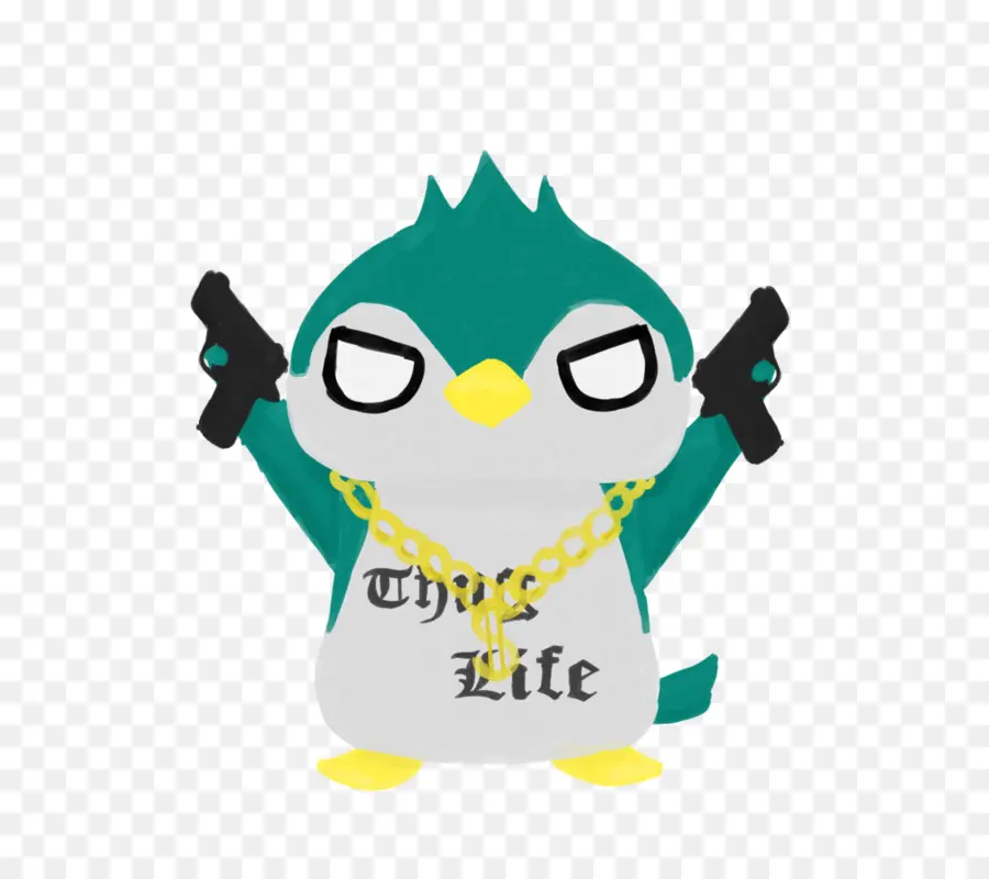 Pingüino Thug Life，Armas PNG