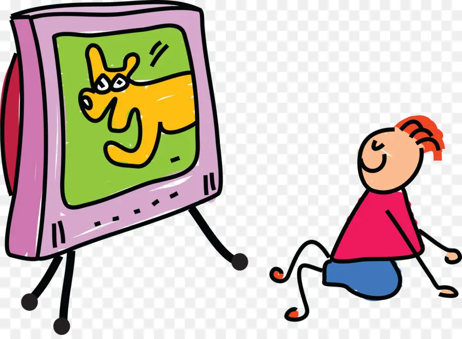 Niño Viendo Televisión，Dibujos Animados PNG