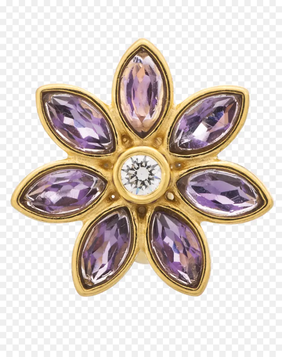 Broche De Flores，Púrpura PNG